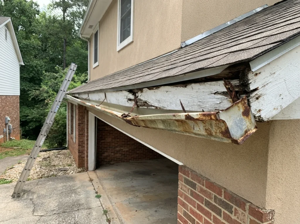 K-Style Gutter Installation-before