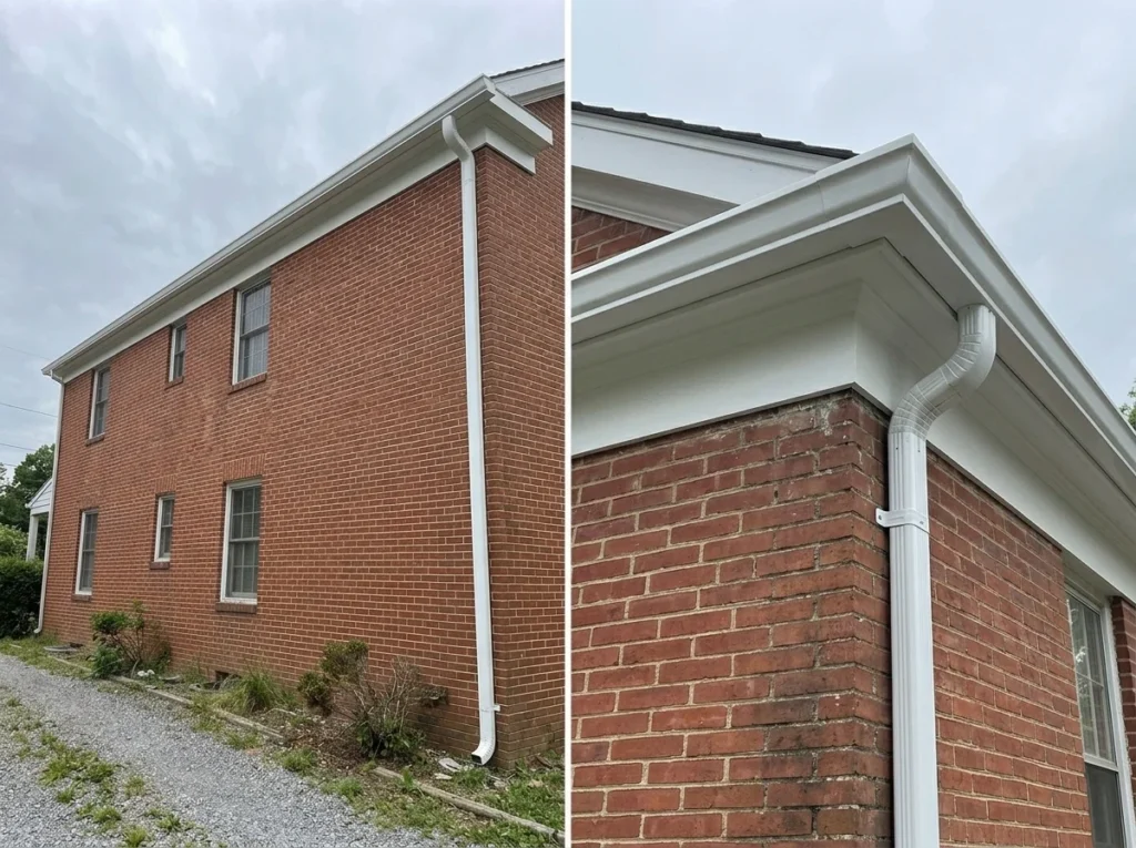 After-Red brick two-story home