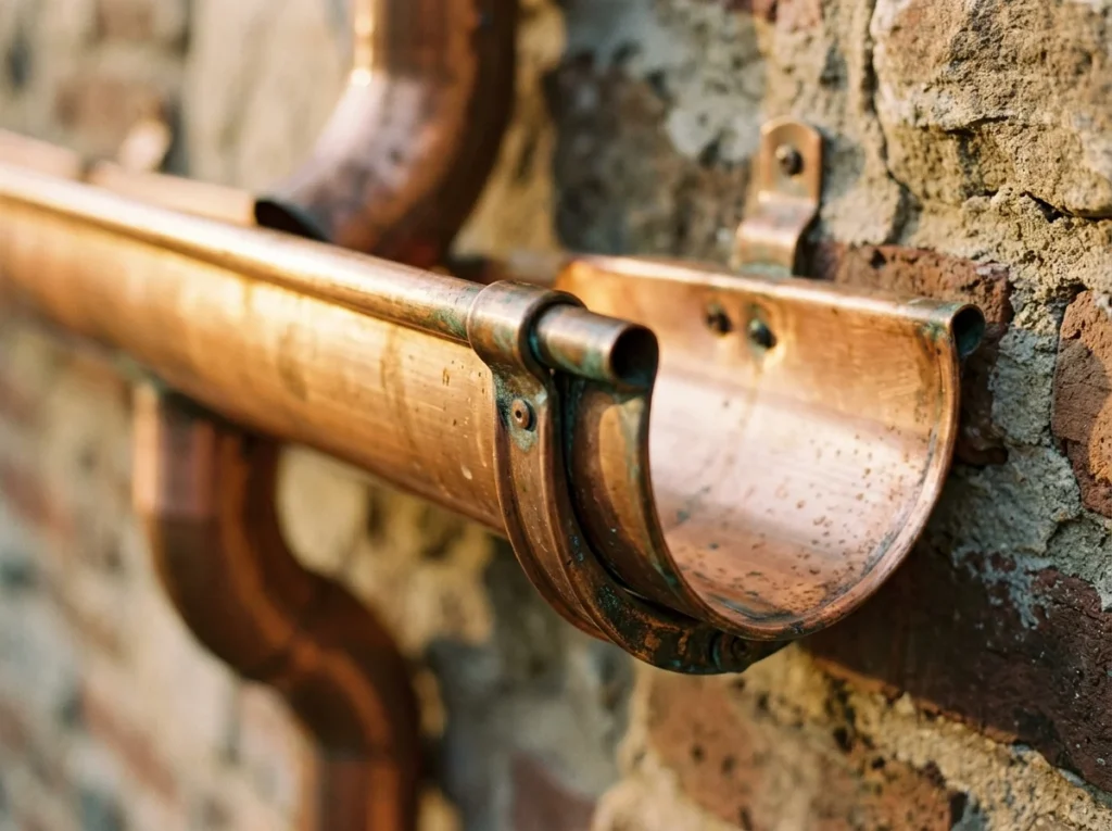 Copper gutter installation